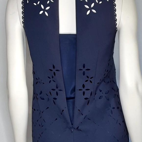 J.Crew Eyelet Blue lined dress Sz 00 - Picture 5 of 6